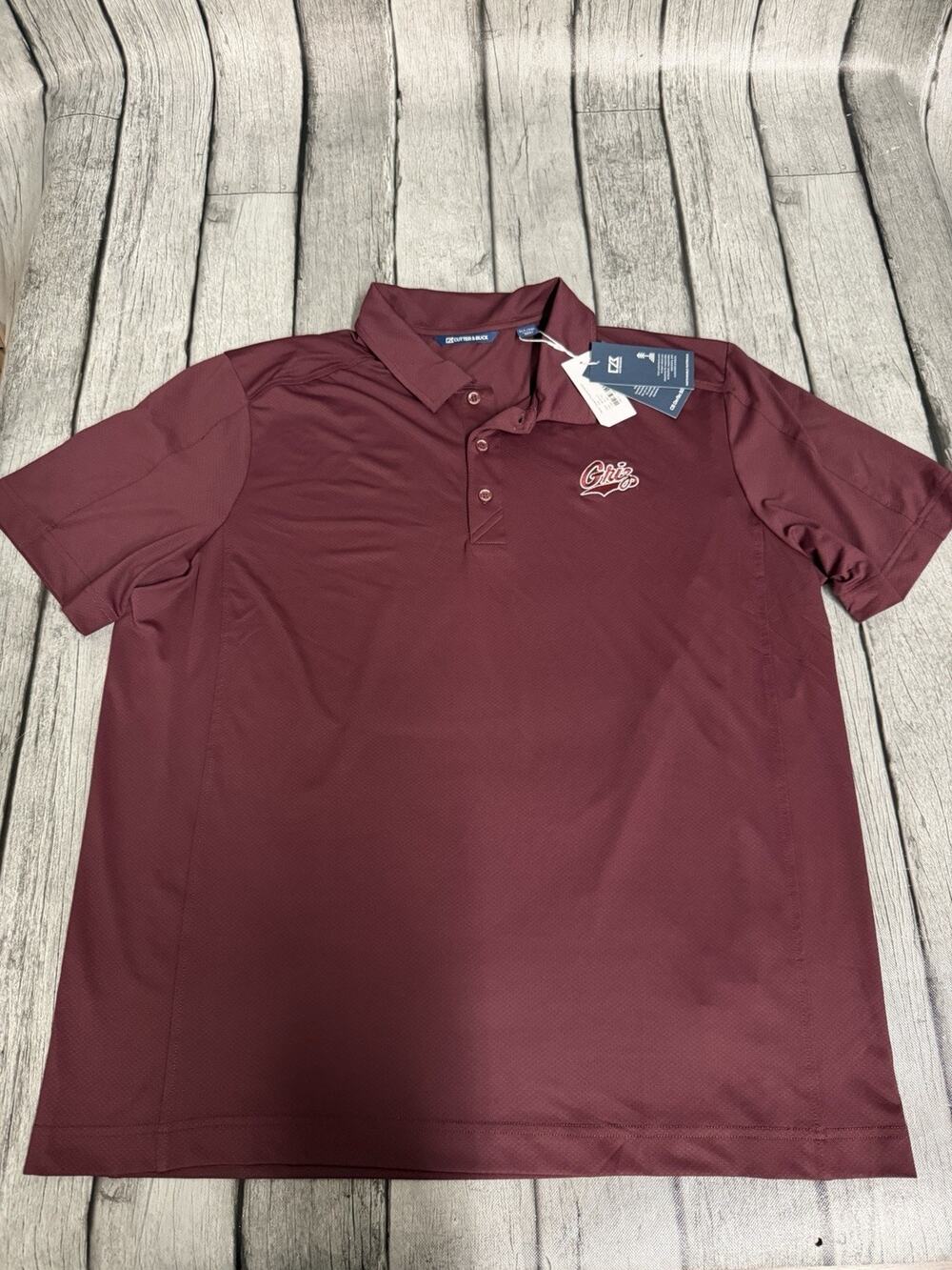 NWT Men’s Cutter & Buck Montana Grizzlies Prospect Polo Shirt XL Tall Maroon